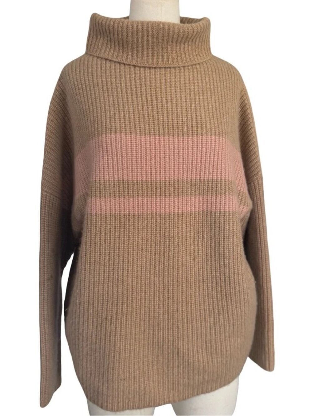 J. CREW Cashmere relaxed turtleneck sweater in stripe - Picture 4 of 8